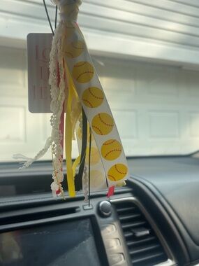 softball ribbon car tassel